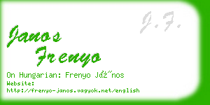 janos frenyo business card